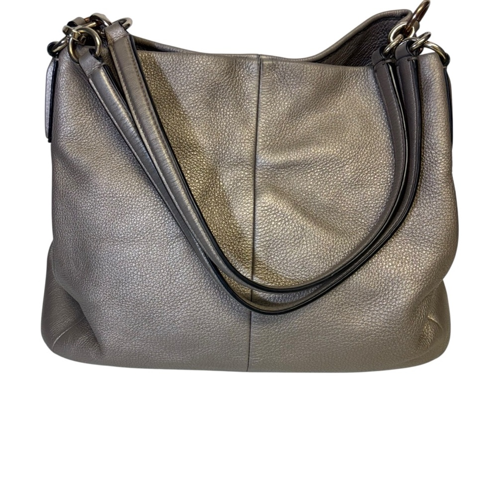 Coach Women's Madison Phoebe Gold Pebbled Leather Shoulder Tote Bag 2 Handles - Picture 2 of 15